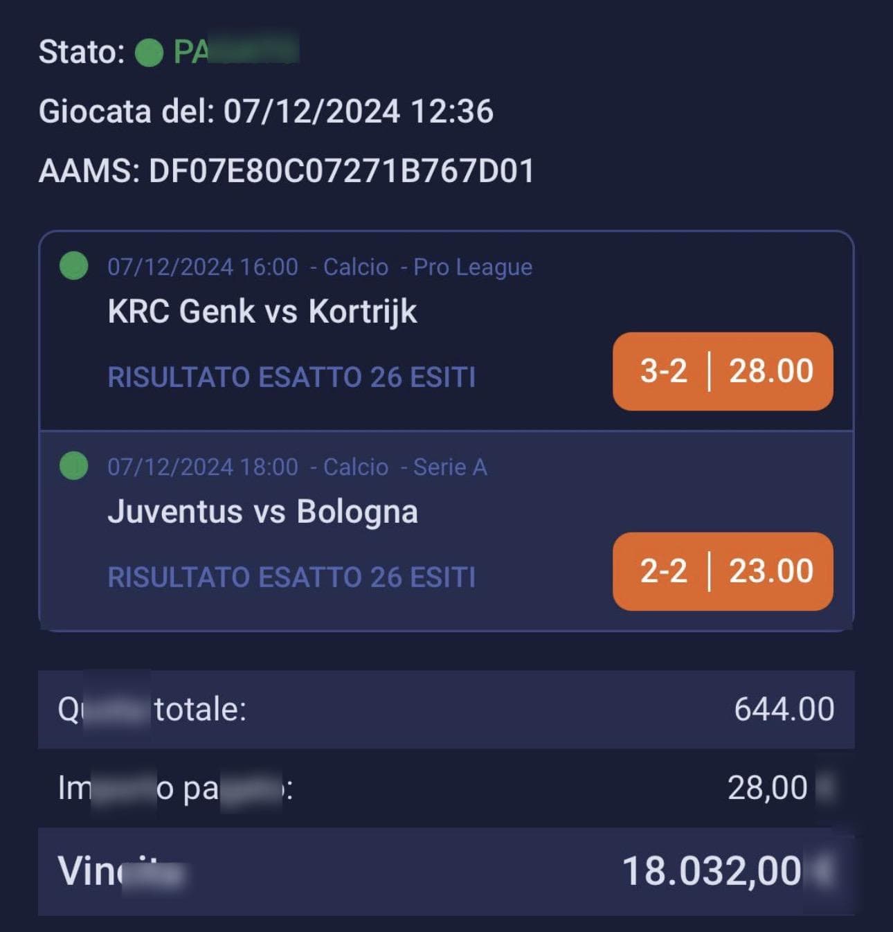 Giocata vincente - screenshot